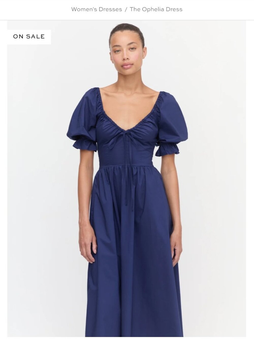 Hill House The Ophelia Dress Navy Poplin Sz Small